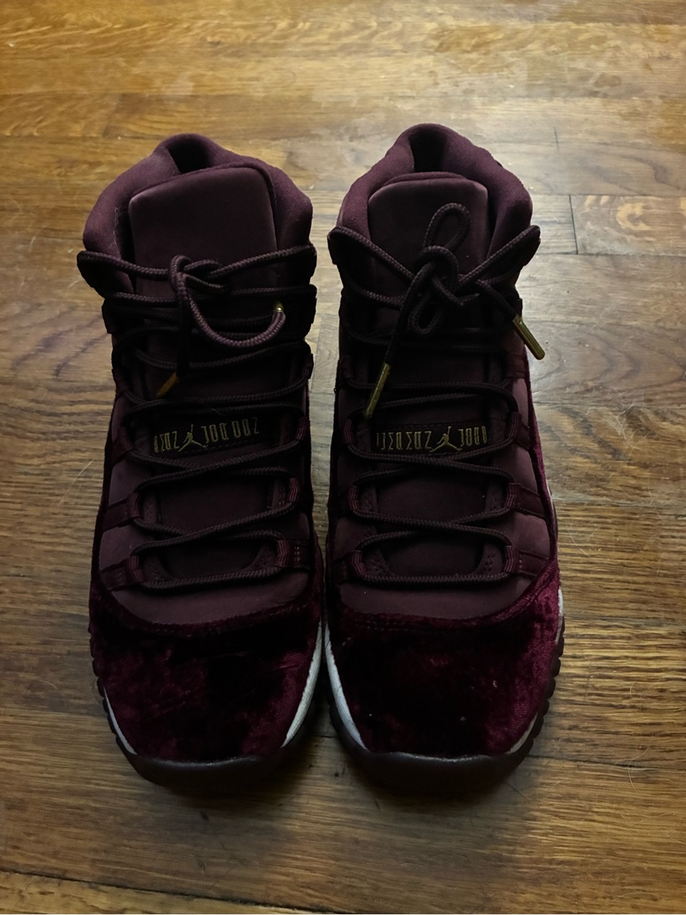Women’s Burgundy Velvet Athletic Sneakers